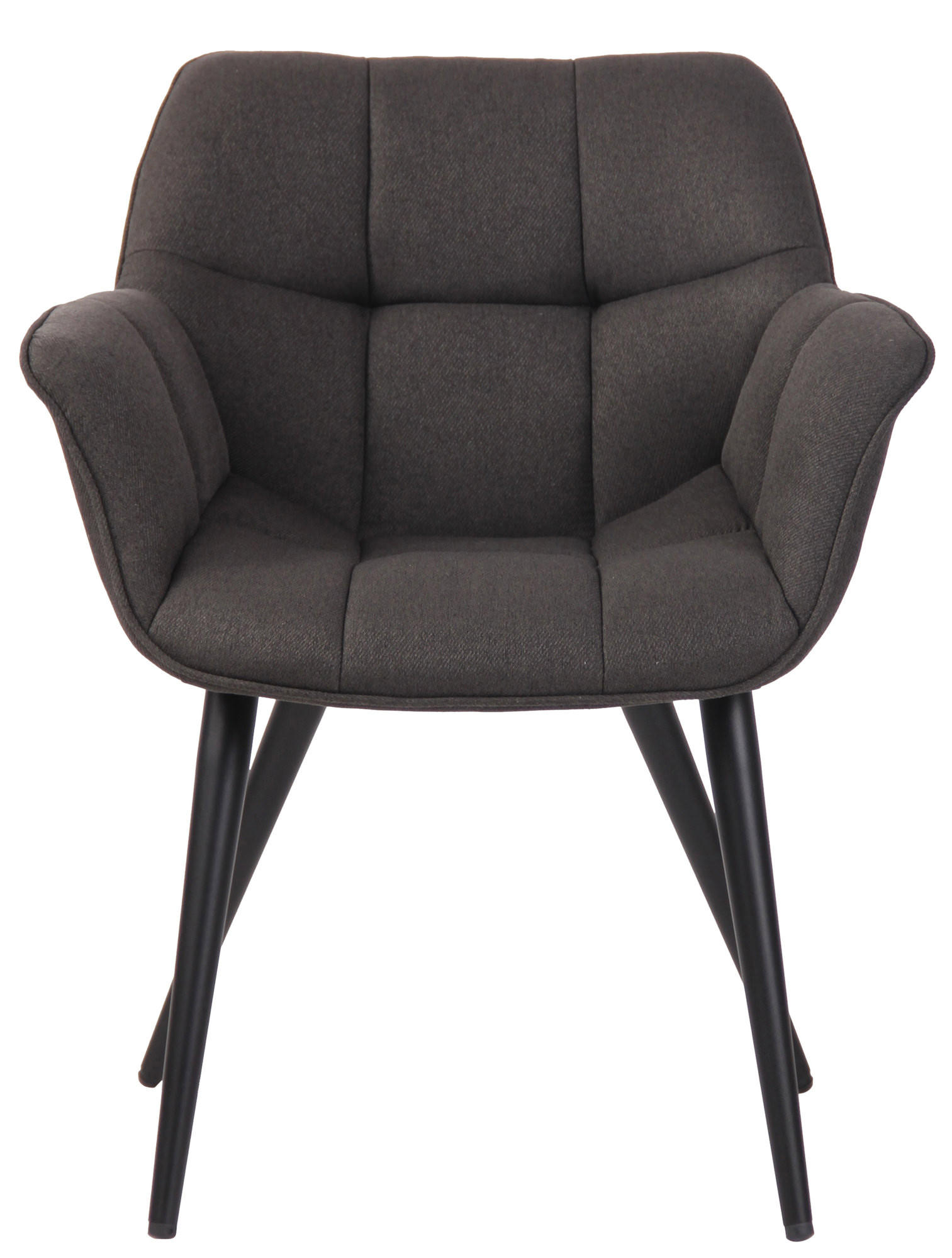 ESSZIMMERSTUHL Rosini Stoff, Gestell Metall matt Schwarz Dunkelgrau - Dunkelgrau/Schwarz, Textil/Metall (64/84/60cm) - TPFLiving