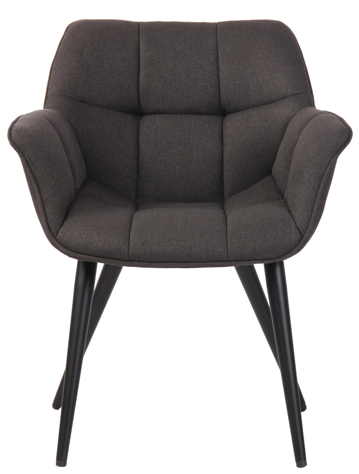 ESSZIMMERSTUHL Rosini Stoff, Gestell Metall matt Schwarz Dunkelgrau - Dunkelgrau/Schwarz, Textil/Metall (64/84/60cm) - TPFLiving