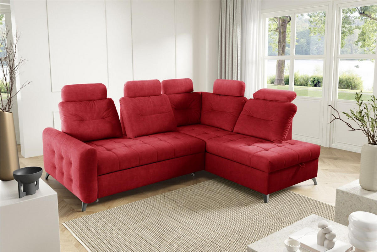 ECKSOFA Wendie - Rot, Holzwerkstoff/Textil (250/200cm) - Fun Möbel