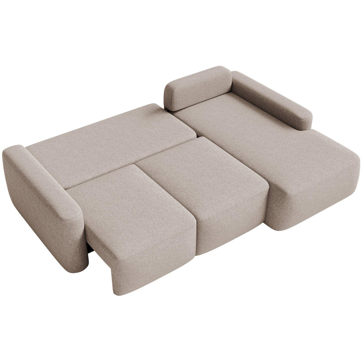 ECKSOFA Carnos Mini Beige Chenille - Beige/Schwarz, Kunststoff/Textil (164/238cm) - Selsey