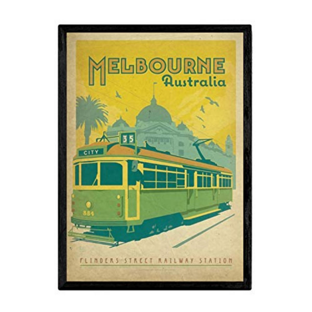 POSTER Melbourne Vintage A3 Rahmenlos - Klar, Papier (29.7/5/42cm) - Nacnic