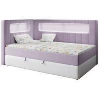 BOXSPRINGBETT JUNIOR GOLD 3 90/200 Violett/Weiß - linke Seite - Violett/Weiß, Holz/Textil (90/200cm) - MKS