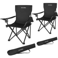 CAMPINGSTUHL 2er Set Gil, 80 x 48 x 84,5 cm, schwarz - Schwarz, Metall (48/84.5/80cm) - tectake