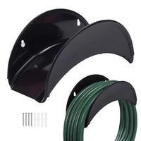 SCHLAUCHHALTER Schwarz 2er-Set Wandmontage - Schwarz, Kunststoff/Metall (29/14/13.5cm) - Relaxdays