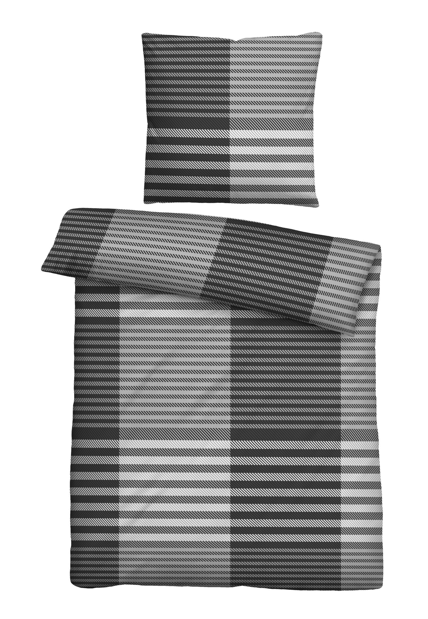 biberna Bettwäsche-Garnitur Silber 135x200 cm