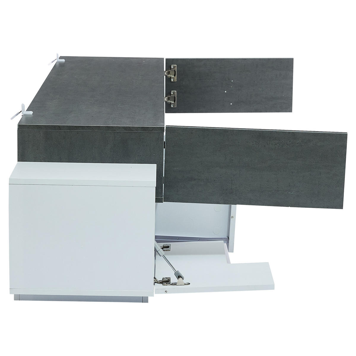 TV-SCHRANK 180/40/45 cm Weiß Grau mit Glasablage und RGB-Beleuchtung - Weiß, Holzwerkstoff (180/45/40cm) - OKWISH