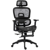 BÜROSTUHL in Schwarz 64x66x122 cm mit Liegefunktion, Fußstütze und verstellbarer Lendenstütze - Schwarz, Textil (66/122/64cm) - IVMEU