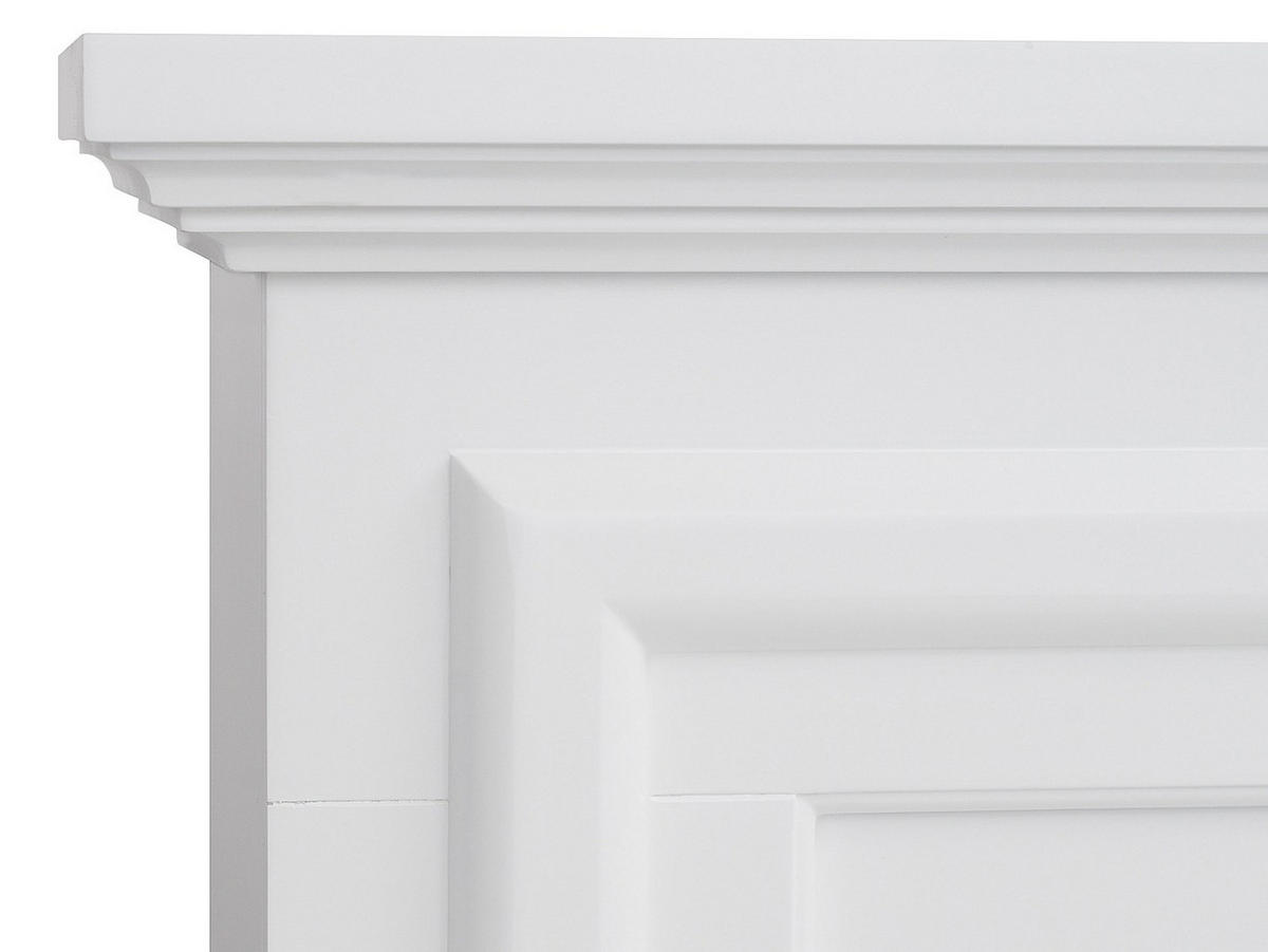 KAMIN - 120 x 33 - glas - weiß Otani - Weiß, Glas (120/101.5/33cm) - Vente-Unique
