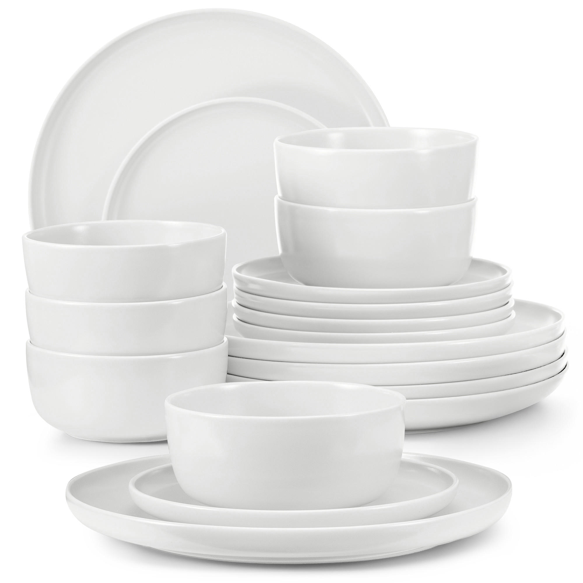 TAFELSERVICE VICTO Schüssel 6 Personen 18-tlg - Weiß, Keramik (27/2/27cm) - KONSIMO®
