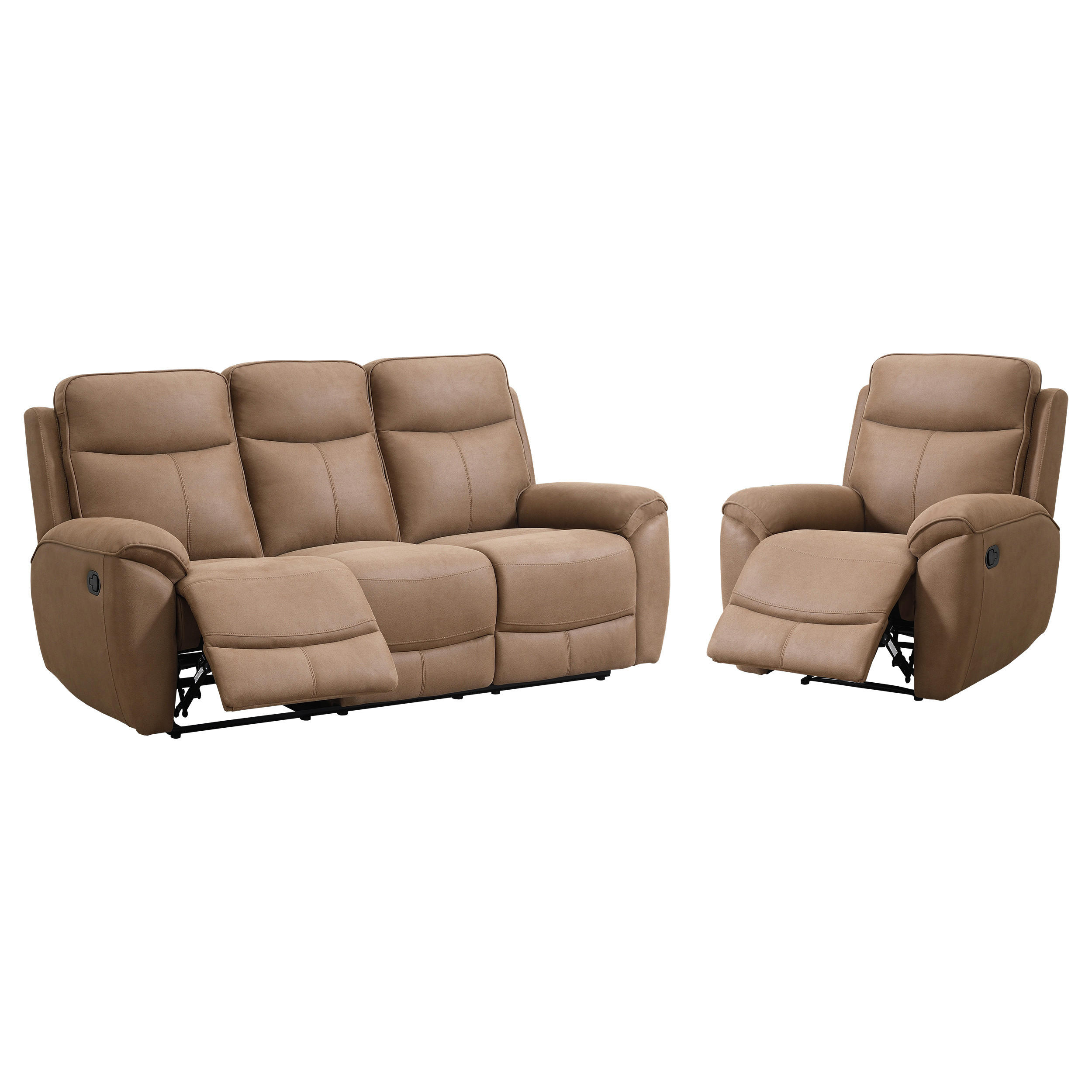 Beautysofa Sitzgarnitur Braun 215x106x100 cm