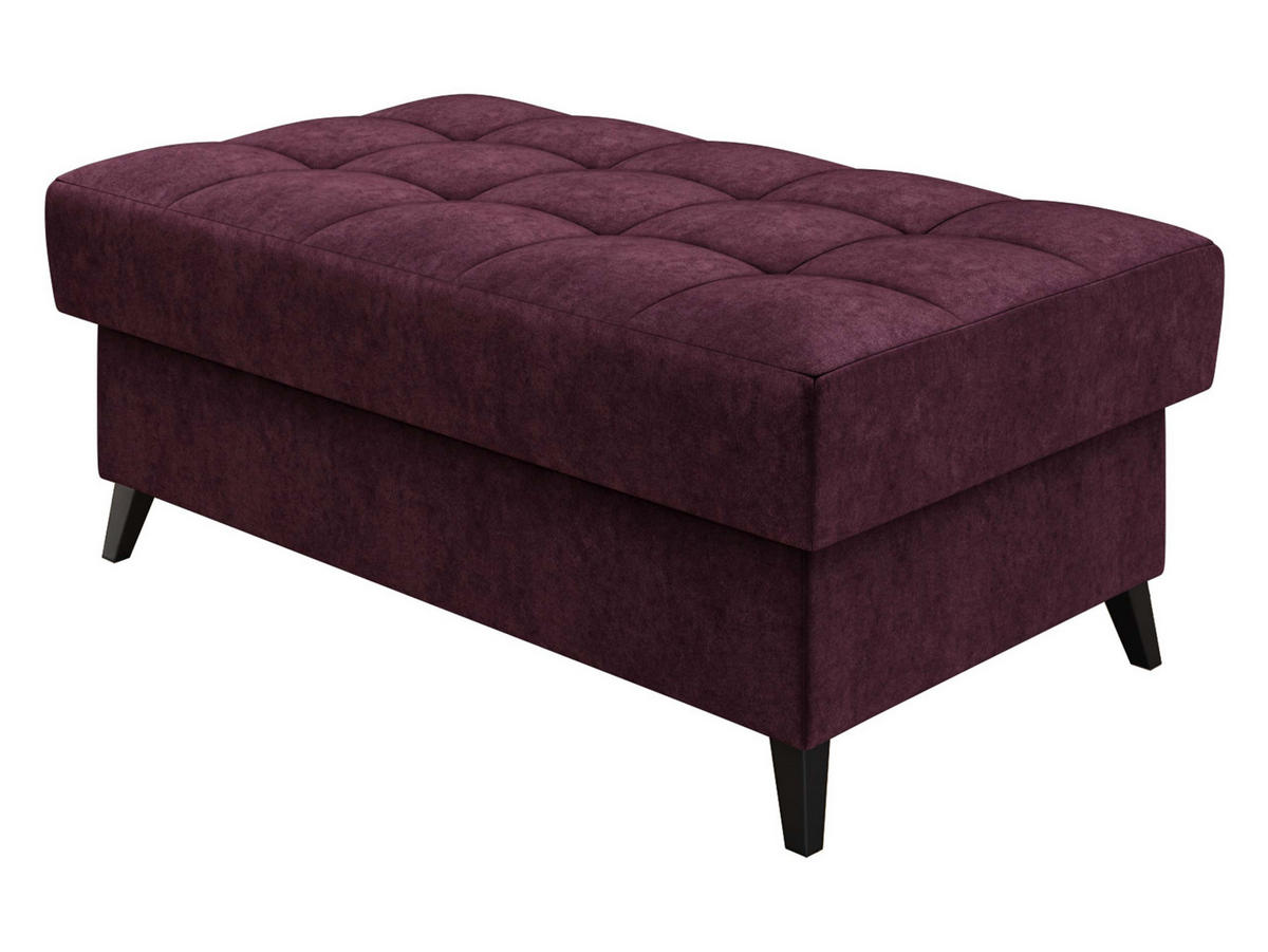 POLSTERHOCKER Nord - Violett/Schwarz, Holz/Textil (106/44/67cm) - MIRJAN24