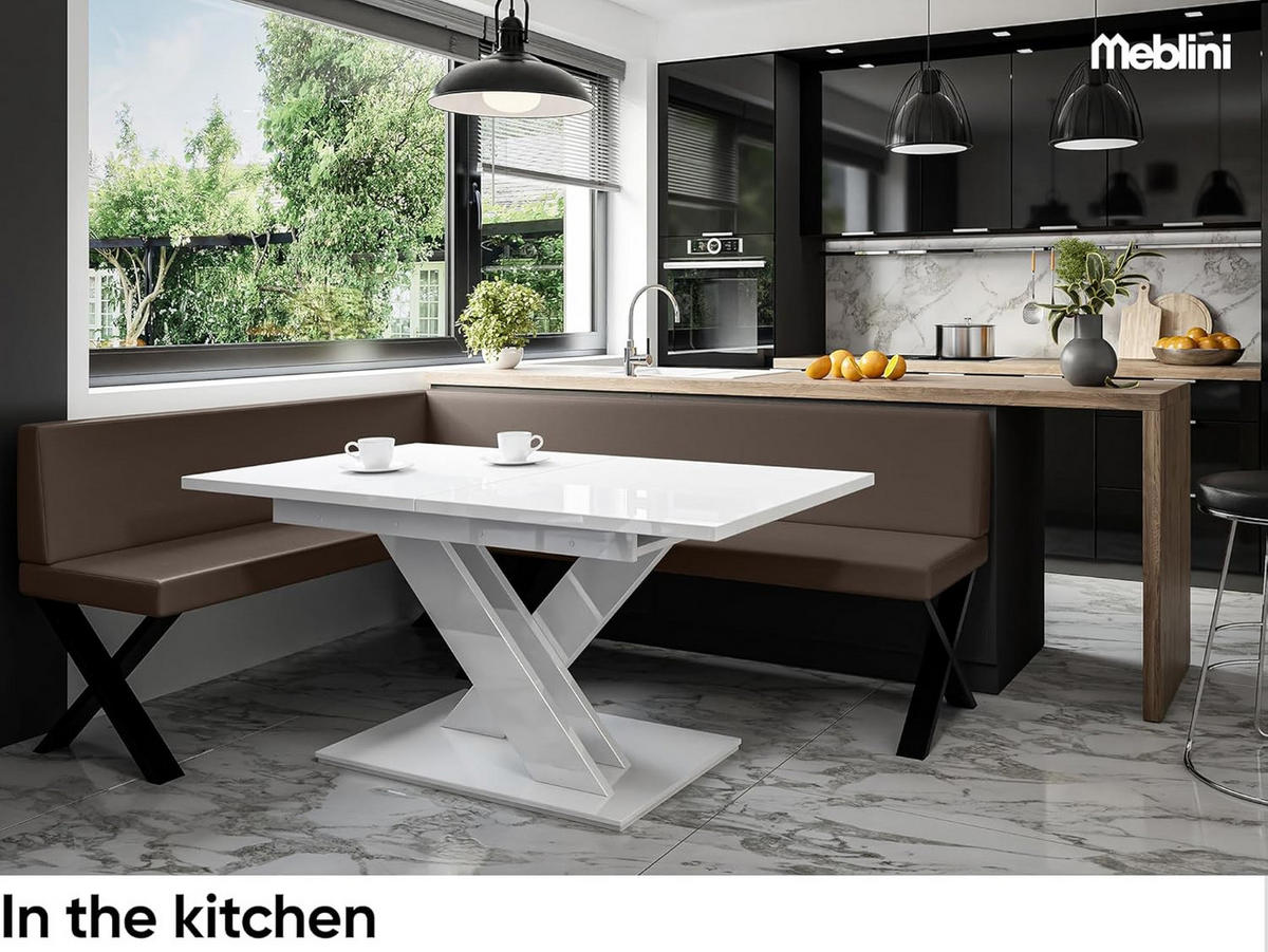 ECKBANK TONI_X - Braun, Leder (142/196cm) - Meblini