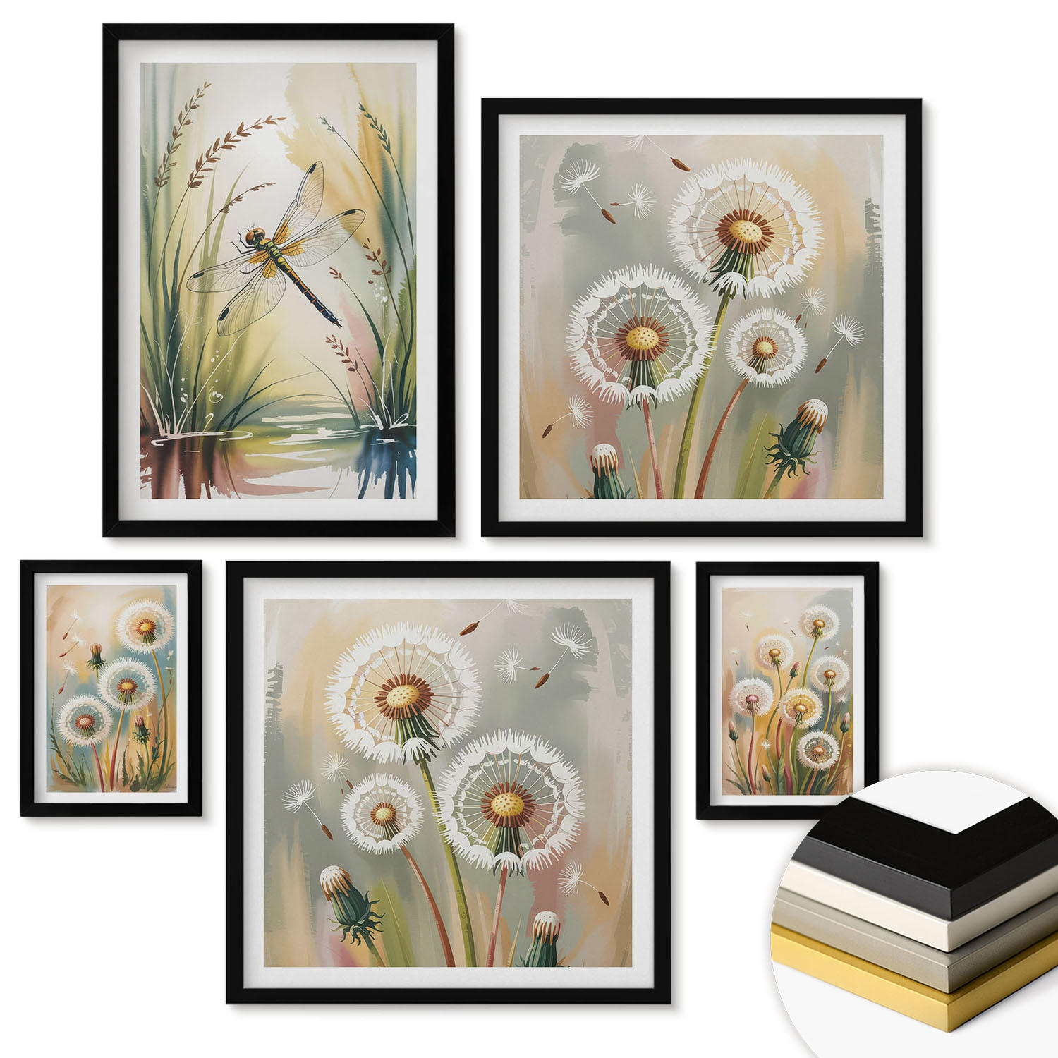 ArtPrintCave Wandbilder Schwarz 40x60 cm