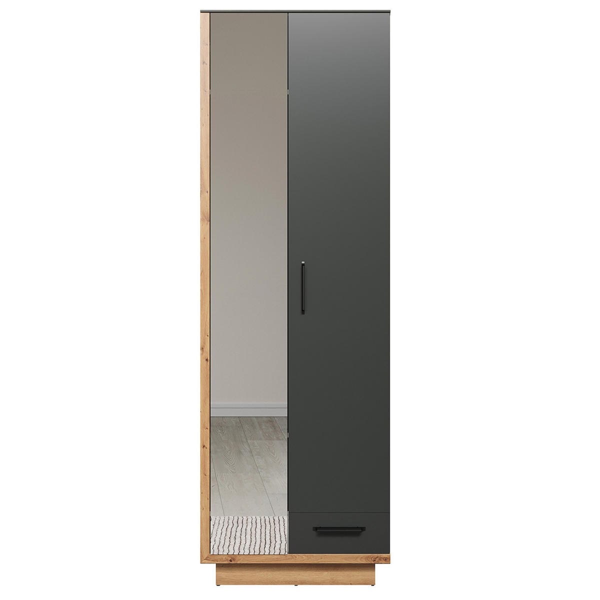 GARDEROBENSCHRANK Eiche Dekor - Grau, Holzwerkstoff (65/65/198cm) - ebuy24