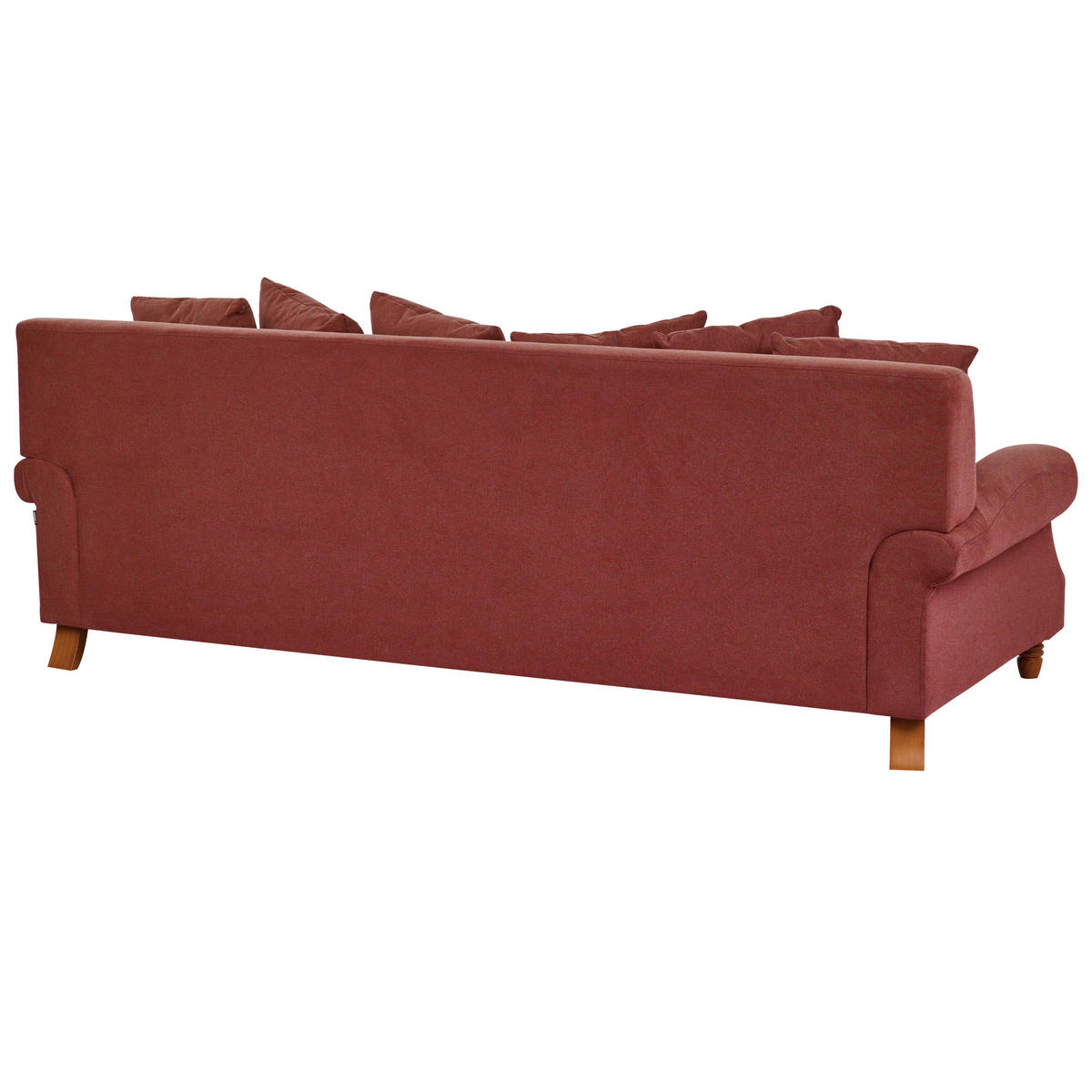 3-SITZER-SOFA rot Eike - Dunkelbraun/Rot, Textil (229/82/102cm) - Beliani