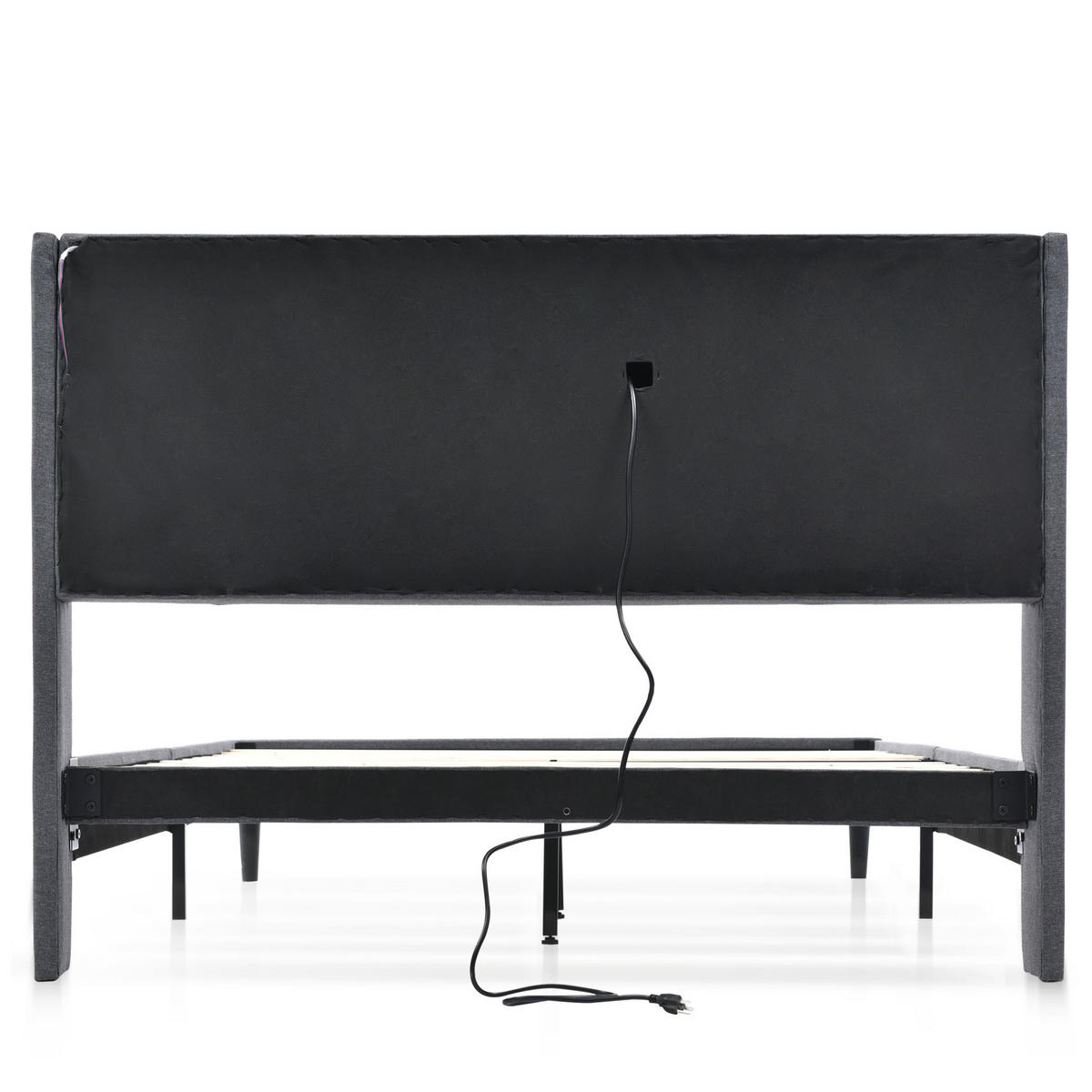 POLSTERBETT 160/200 cm Grau mit Stauraum-Kopfteil und USB-Anschlüssen Ohne Matratze - Grau, Holz (160/200cm) - OKWISH