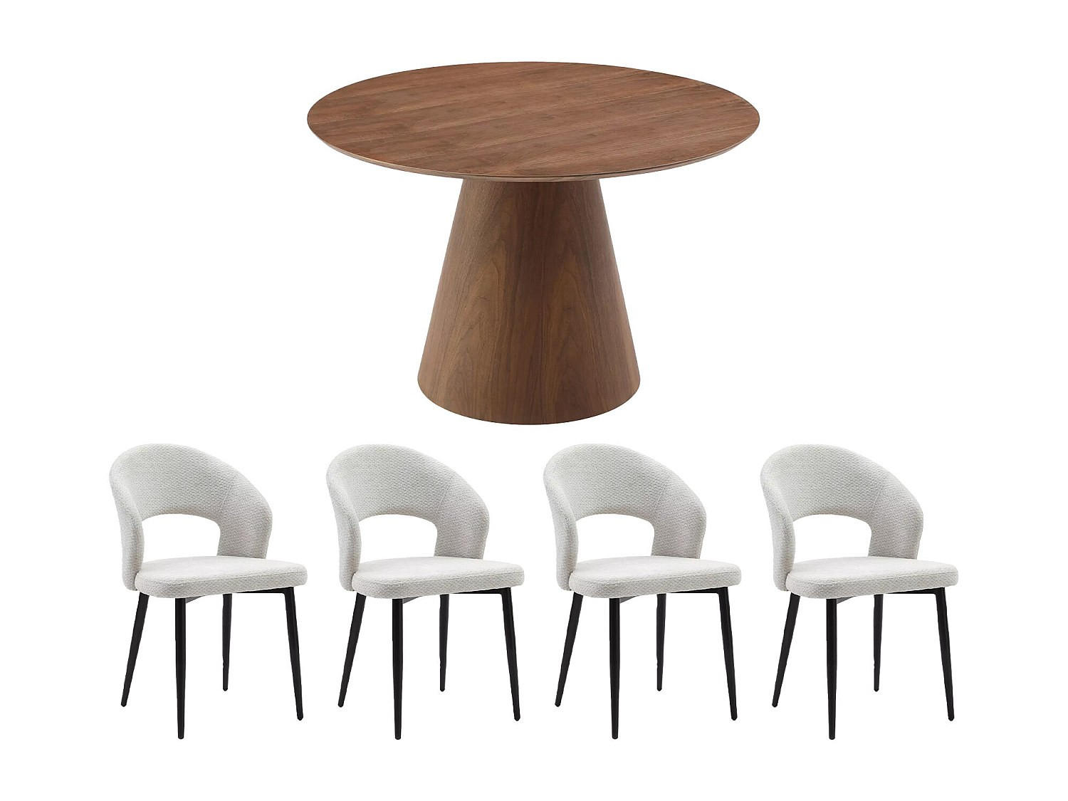 ESSGRUPPE - 4 Personen - Holz, Platte - Naturfarben Dunkel ANTALIZA - Naturfarben, Holz (120/75.5/120cm) - Vente-Unique