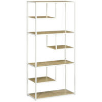 REGAL DE-15502 7 Ebenen, 83/34/180 cm Eiche/Weiß - Eichefarben, Holzwerkstoff (83/180/34cm) - ComfortXL