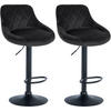 BARHOCKER 2er Set Samt schwarz - Schwarz, Textil/Metall (46/83/49cm) - CLP
