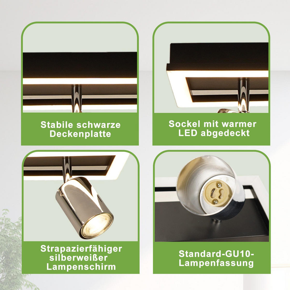 DECKENLEUCHTE Day 52/13/15.5cm - Schwarz, Metall (52/13/15.5cm) - Nettlife