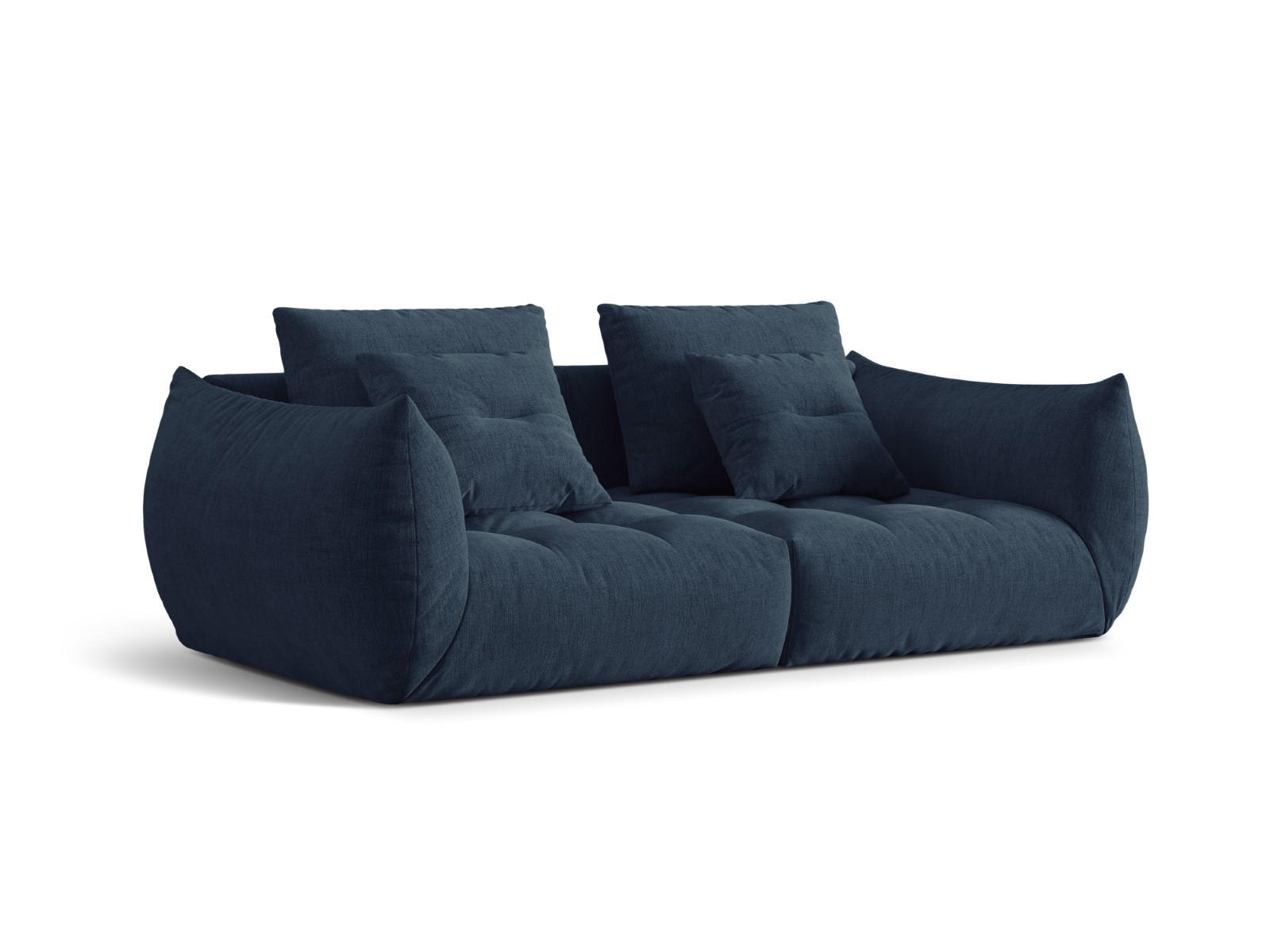 SOFA modular Bloom aus strukturiertem Stoff dunkelblau 3 Sitzplätze - Dunkelblau, Textil (106/95/232cm) - Micadoni