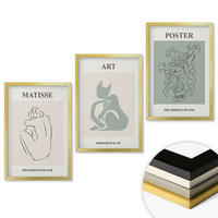 WANDBILDER 3er Set - 40x60 cm Goldrahmen - Matisse Grün Beige Poster - Goldfarben, Kunststoff (40/60cm) - ArtPrintCave