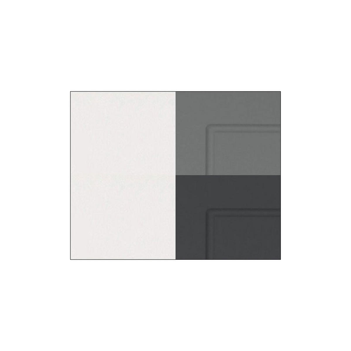 KÜCHENLEERBLOCK Kvantum weiß / dust grey & graphit matt 360 / 59 / 207cm 10-teilig - Graphitfarben/Grau, Holzwerkstoff/Metall (360/207/60cm) - Feldmann-Wohnen