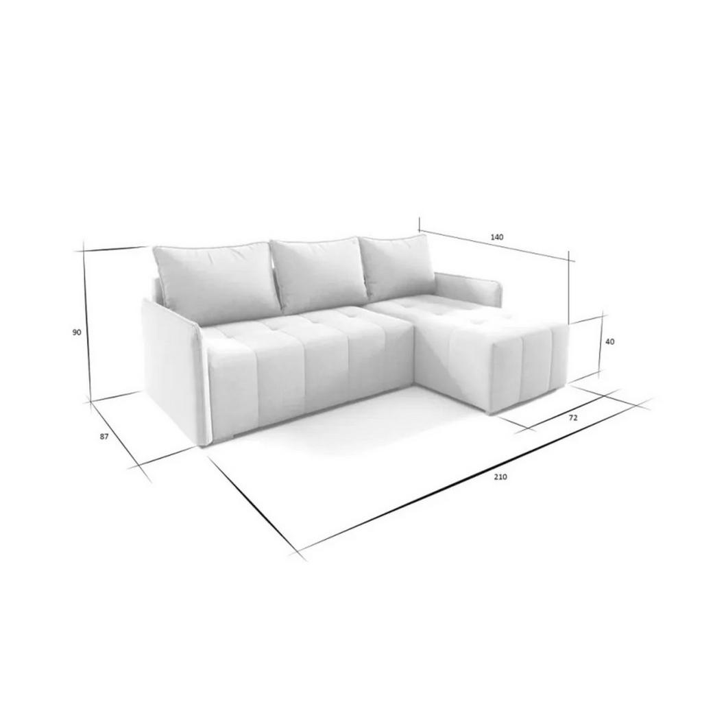 Thumbnail - Sepro Meble Ecksofa, Blau, Textil, 3-Sitzer, 210x140 cm, Wohnzimmer, Sofas & Couches, Wohnlandschaften, Ecksofas