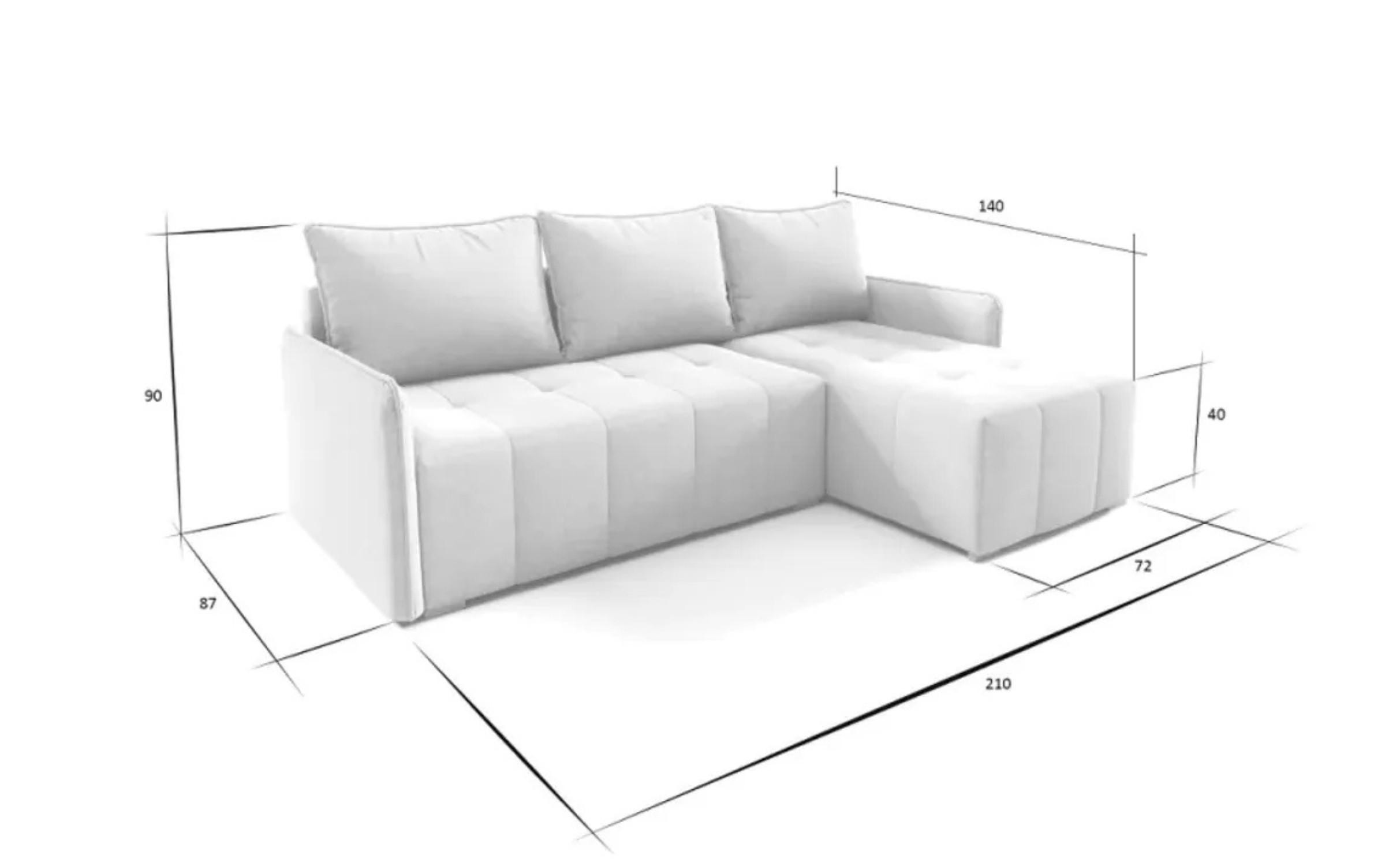 Thumbnail - Sepro Meble Ecksofa, Grün, Textil, 3-Sitzer, 210x140 cm, Wohnzimmer, Sofas & Couches, Wohnlandschaften, Ecksofas