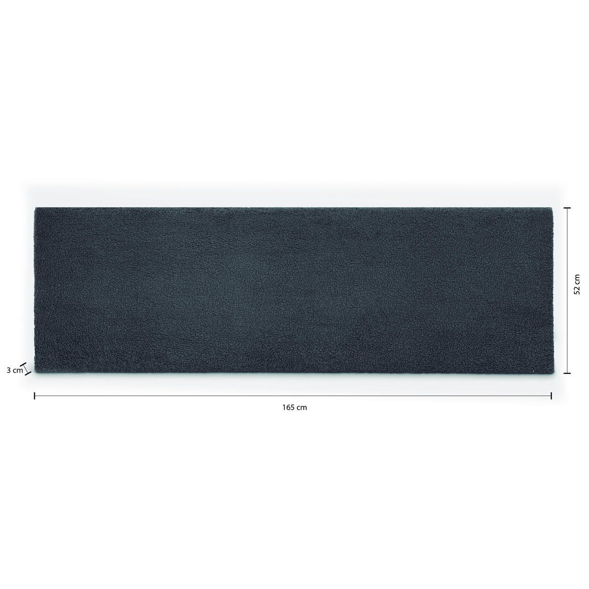 KOPFTEIL Gepolstertes Teddy-Stoff Grau 165/52/3 cm PANDA - Grau, Textil (165/52/3cm) - RNT By Really Nice Things