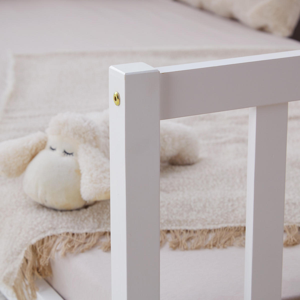 BODENBETT weiß 90/200 cm - Weiß, Holz (90/200cm) - Homestyle4u