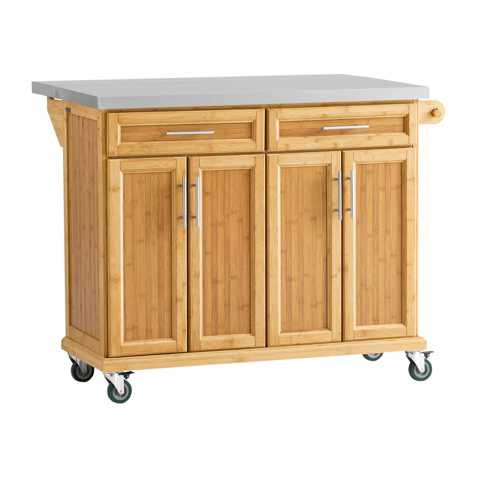 KÜCHENINSEL rollbar Bambus - Naturfarben, Holz/Holzwerkstoff (115/92/71cm) - SoBuy