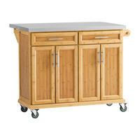 KÜCHENINSEL rollbar Bambus - Naturfarben, Holz/Holzwerkstoff (115/92/71cm) - SoBuy