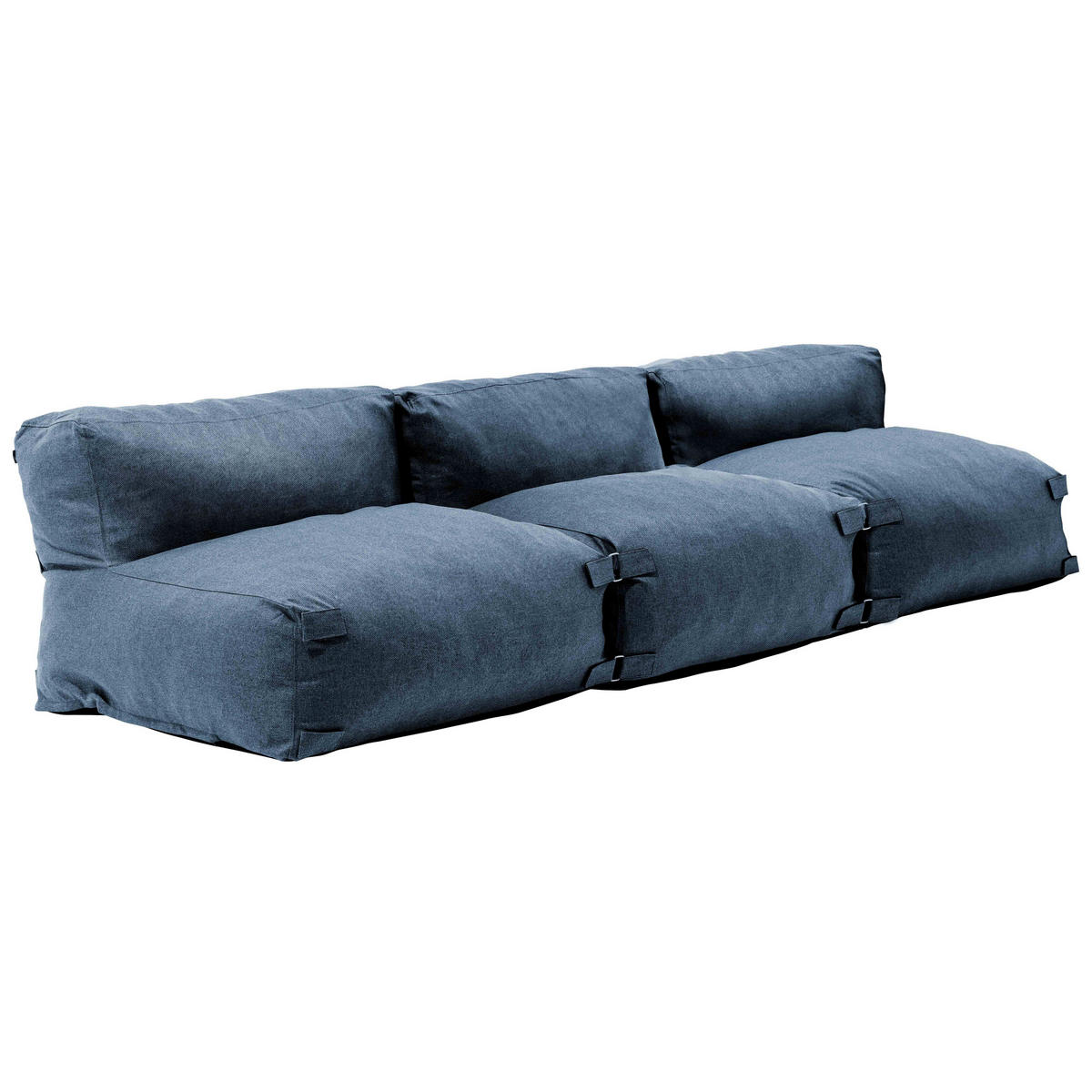 GARTENSOFA mit 3 Sitzplätzen, Pazifikblau - Blau, Textil - Oviala