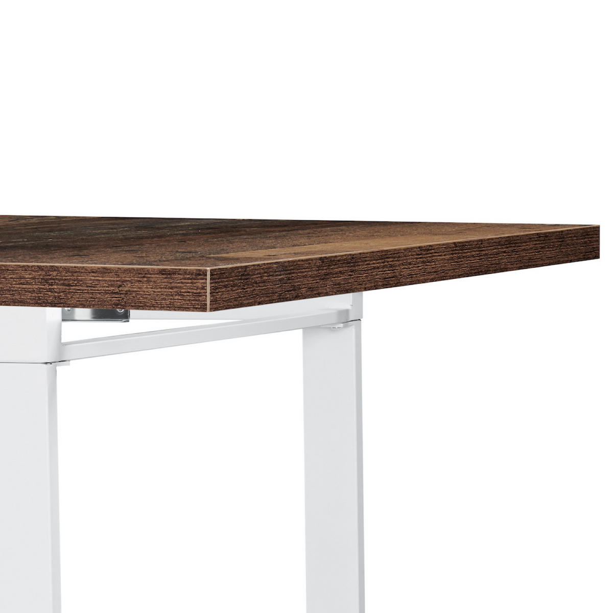ESSTISCH LEVIN 120-160/80/76 cm Texas-Eiche - Weiß/Braun, Holzwerkstoff/Metall (80/120/77cm) - B&D Home