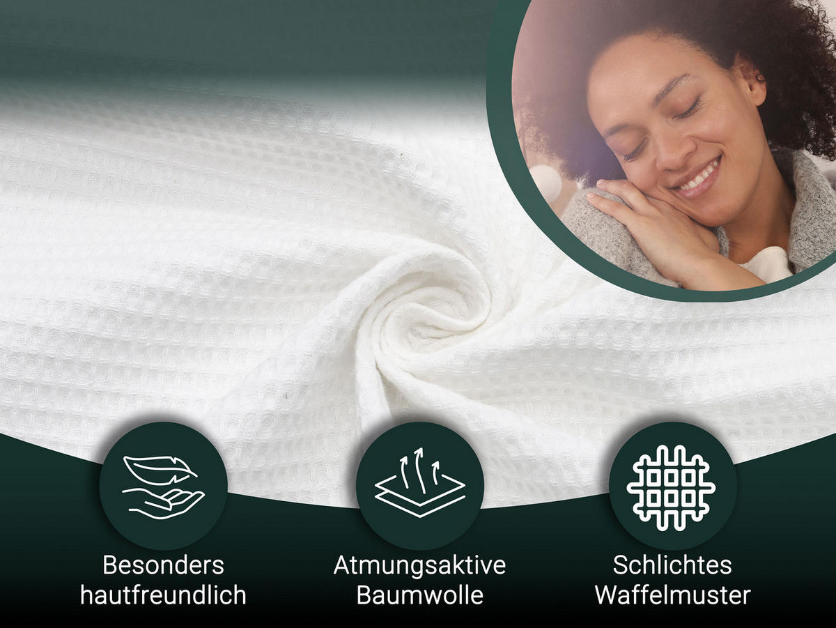 KUSCHELDECKE, 150x200 cm, 100% Baumwolle, Weiß - Weiß, Textil (150/200cm) - Zollner