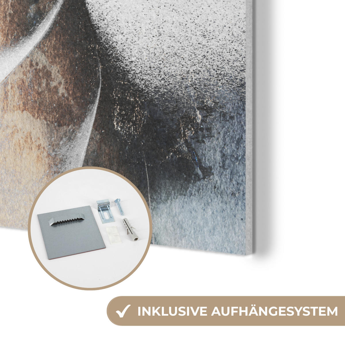 AKUSTIKBILD Luxus - Abstrakt - Gold - Weiß Wanddeko 60x90 cm - Goldfarben, Kunststoff (60/90/0.9cm) - MuchoWow