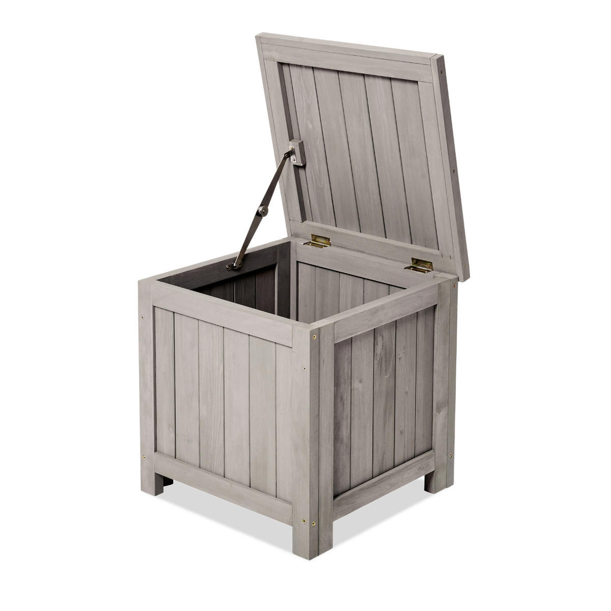 GARTENBOX HILLE mit Klappdeckel 45*45*45 cm - Grau, Holz (45/45/45cm) - butenkist