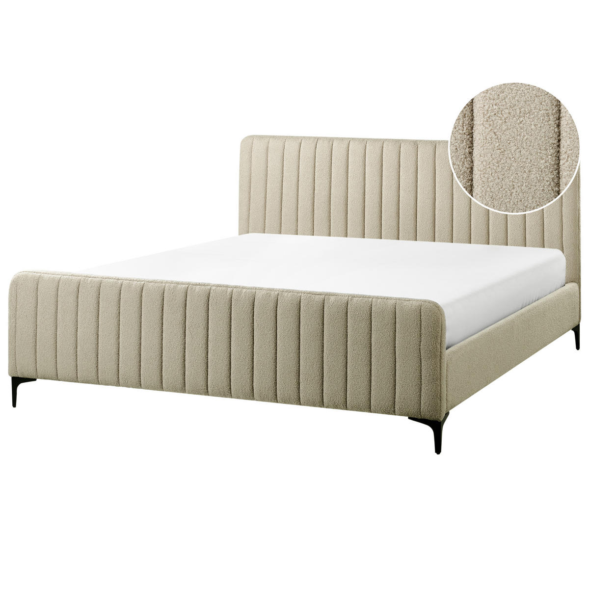 POLSTERBETT mit Lattenrost 180x200 cm Beige Lunan - Beige, Textil (180/200cm) - Beliani