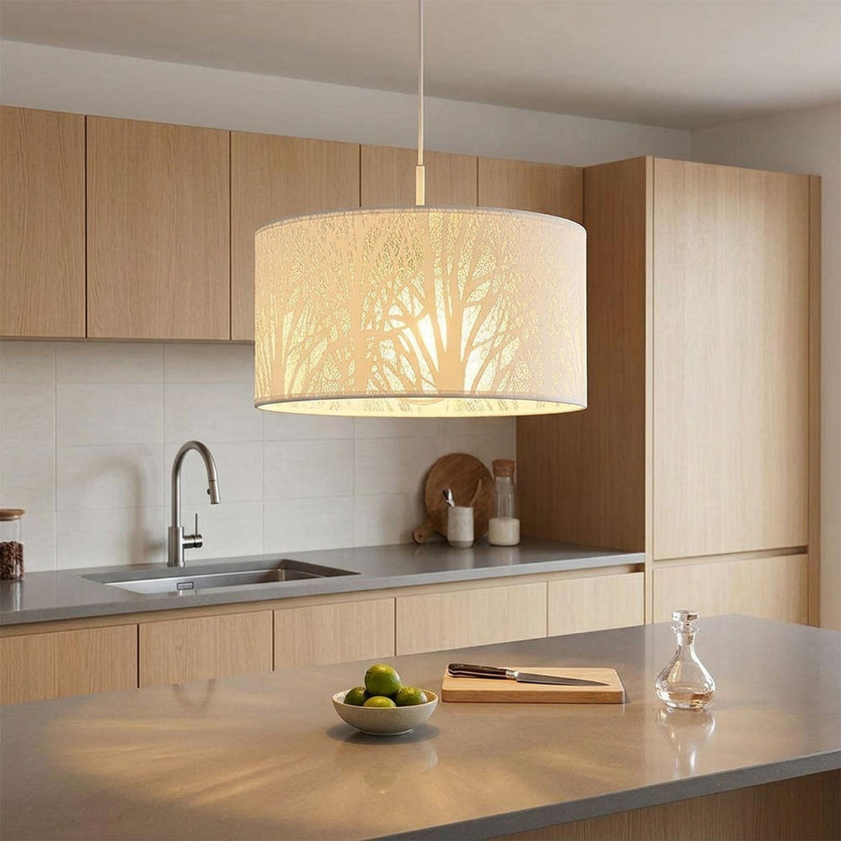 LED HÄNGELEUCHTE PINNI Metall Weiß - Weiß, Metall (38/38/120cm) - Globo Lighting