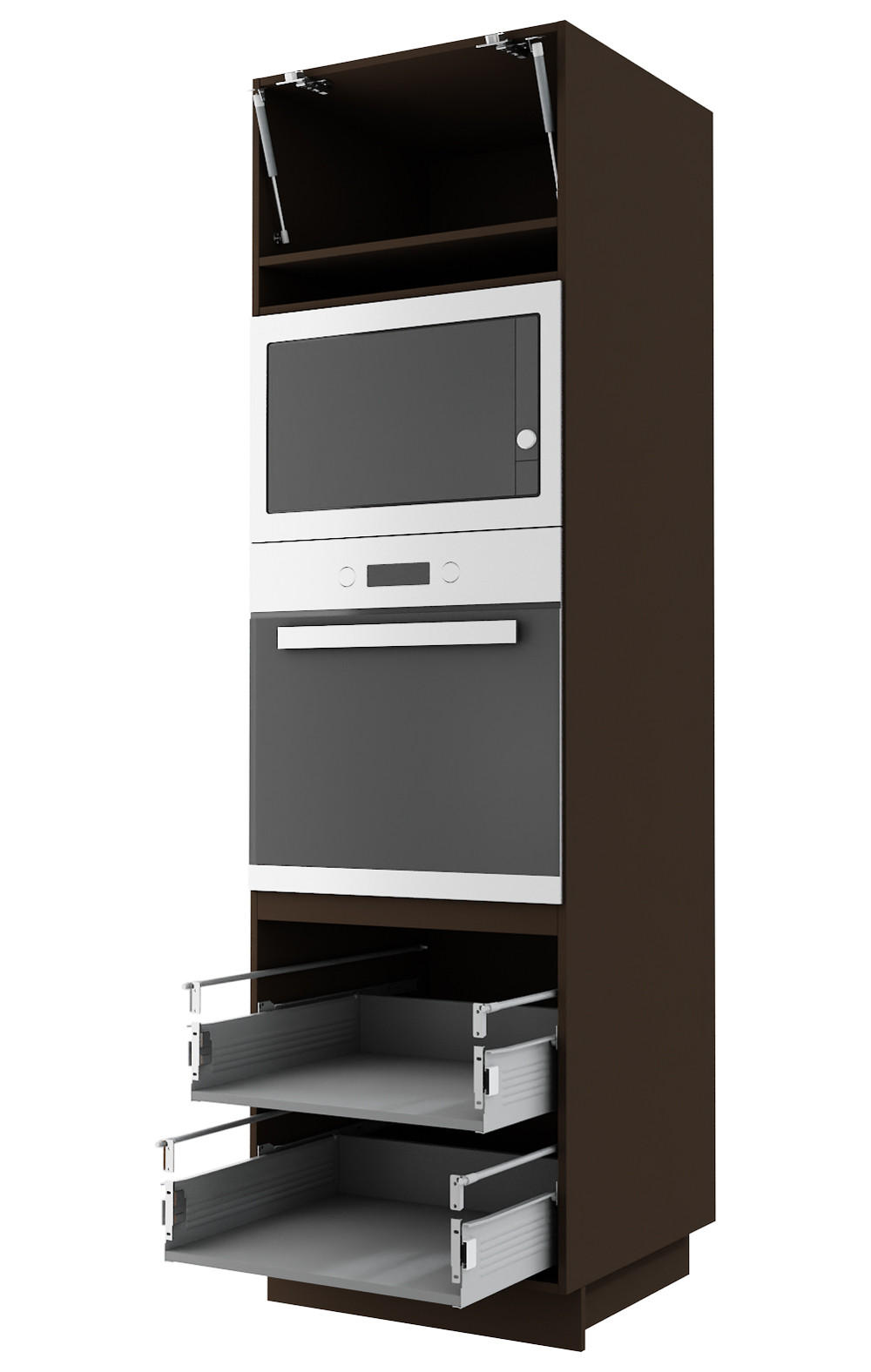 BACKOFEN-HOCHSCHRANK Kvantum D14/RU/2M/284 Mint Matt / Lava Matt 60 / 59 / 207cm - Dunkelgrau/Mintgrün, Holz/Holzwerkstoff (60/207/59cm) - Feldmann-Wohnen