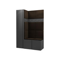 GARDEROBEN-SET Orion IX - Graphitfarben/Braun, Holzwerkstoff/Kunststoff (124/186/46cm) - MIRJAN24