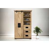 HIGHBOARD LIBRO - Beige/Naturfarben, Akazienholz/Holz (90/150/45cm) - SAM