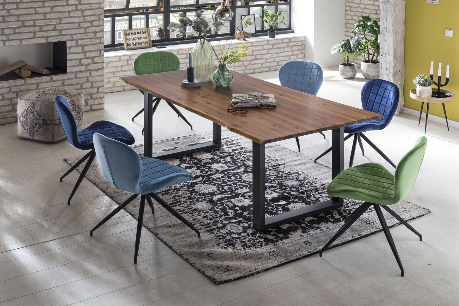 ESSTISCH TOPS&TABLES - Schwarz/Braun, Holz/Metall (100/200/77cm) - SAM