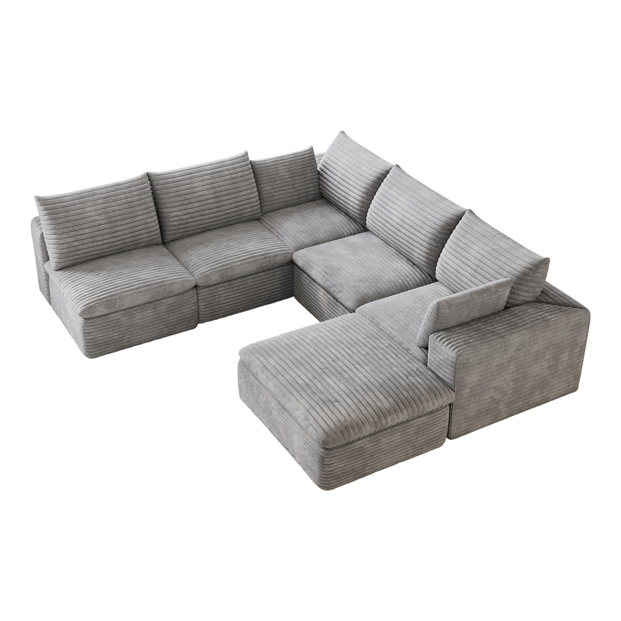 ComfortXL Wohnlandschaft Grau 250x60x260 cm