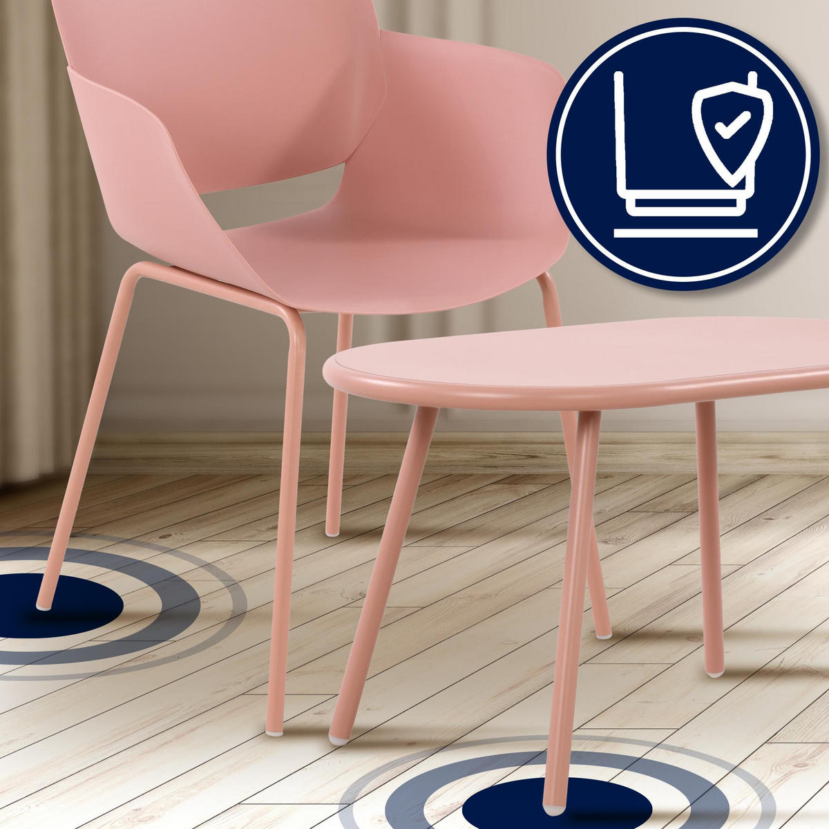 GARTENSITZGRUPPE Kunststoff pink - Pink, Kunststoff - CLP