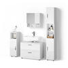 BADMÖBEL-SET Ronco Weiß Hochglanz 4 Teile, mit Schubladenschrank und Hochschrank - Weiß Hochglanz/Weiß, Holzwerkstoff (80/58/41cm) - Livinity®