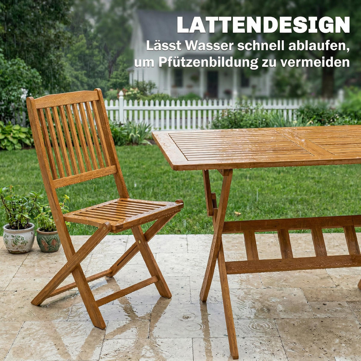 GARTENMÖBEL-SET Naturfarben 120.0/70.0/75.0cm - Naturfarben, Holz