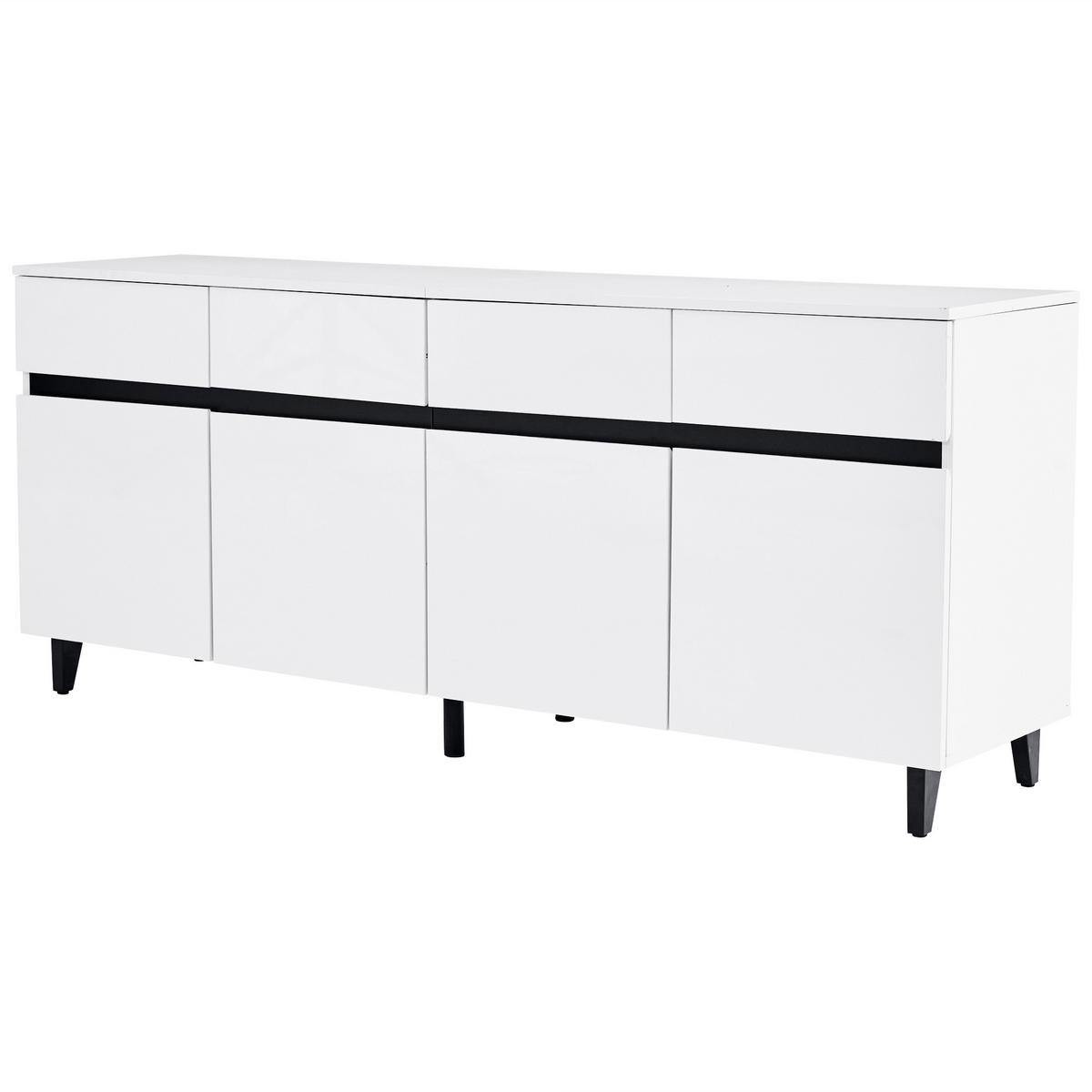 SIDEBOARD Weiß 160/40/68 cm - Weiß, Holzwerkstoff (160/68/40cm) - PANGIVO