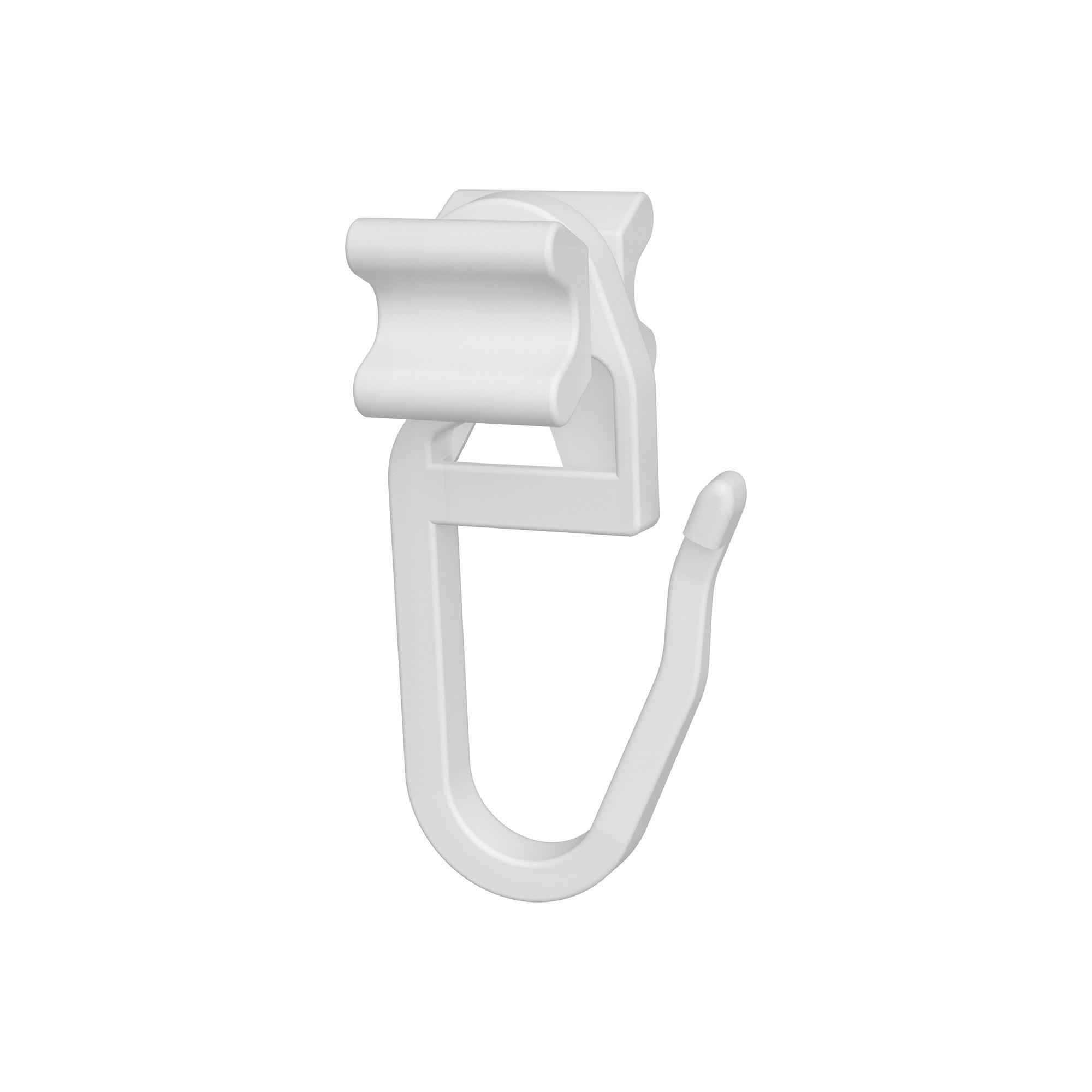 FALTENGLEITER MIT FALTENHAKEN für Innenläufe / Gardinenschienen mit Nutbreite 5,4 bis 6 mm, Packung 100 Stück - Weiß, Kunststoff (1.1/2.8/1cm) - INTERDECO